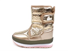 Rubber Duck rose gold cracked metallic winter boot SnowJogger